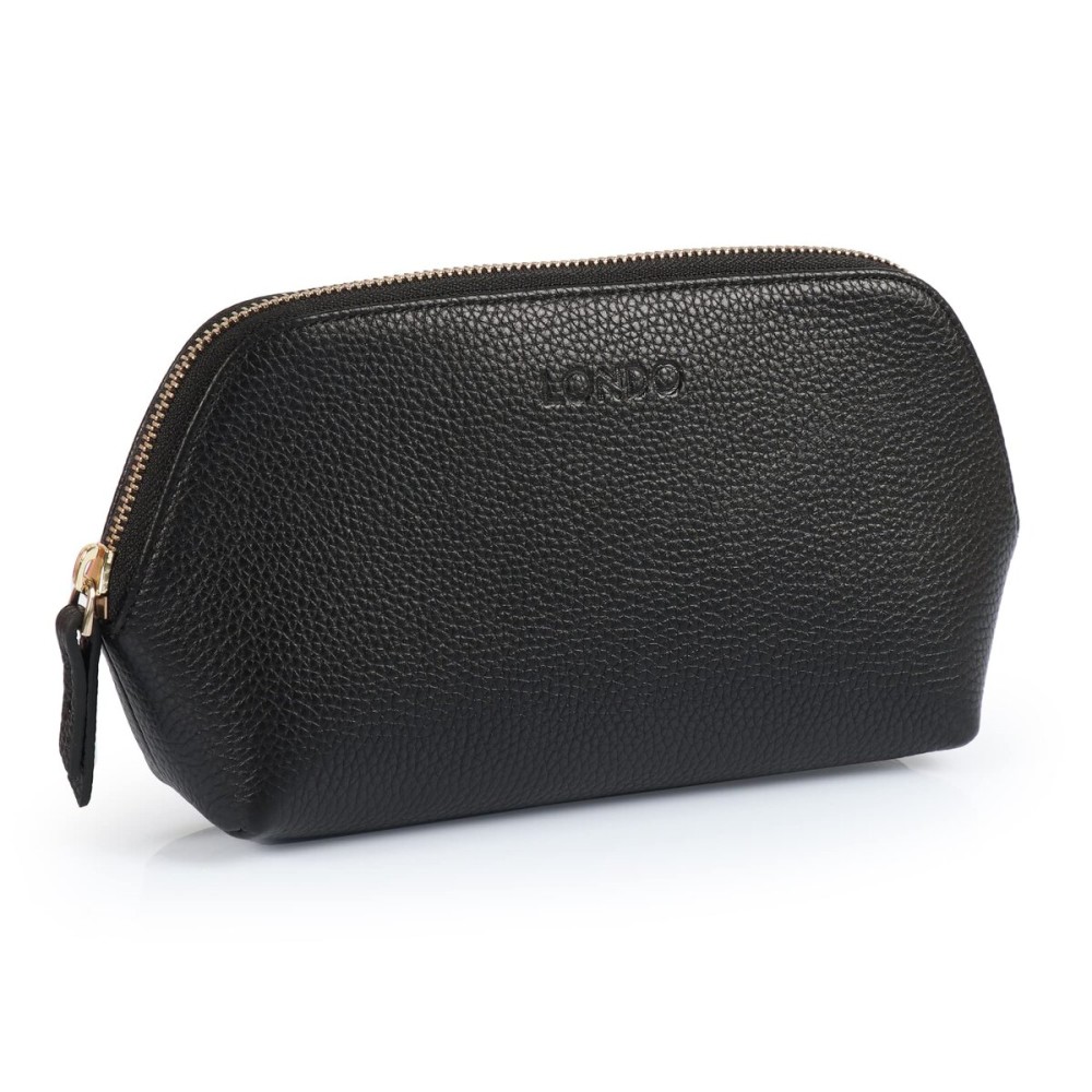 Londo Genuine Leather Makeup Bag - Cosmetic Pouch, Travel Organizer, Toiletry Clutch for Women, Stylish & Durable Storage for Essentials