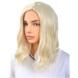 BERON Blonde Wigs 14 Inch/35 cm Women Girls Short Curly Wavy Side Part Hair Wig Light Blond Color Shoulder Costume Cosplay or Daily Use Wigs Rose Net with Wig Cap BERON Blonde Wigs 14 Inch/35 cm Women Girls Short Curly Wavy Side Part Hair Wig Light Blond Color Shoulder Costume Cosplay or Daily Use Wigs Rose Net with Wig Cap