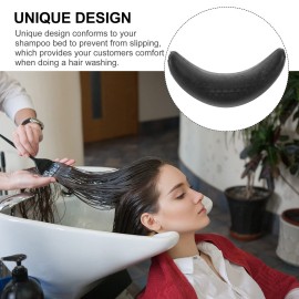 Shampoo Bowl Gel Neck Rest Silicone Hair Wash Gel Neck Pillow Salon Hair Shampoo Bowl Gripper for Hairdressing Hair Washing Sink Basin Tool 18x11x7.5cm (Black)