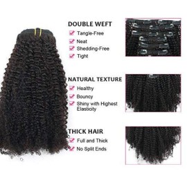 ABH AMAZINGBEAUTY HAIR Afro Coily Clip in Hair Extensions Real Human Hair 4B and 4C Double Wefts Remy Coily Clip ins for African Americans 120 Grams 7pcs 17 Clips, 1B Natural Black 14 Inch ABH AMAZINGBEAUTY HAIR Afro Coily Clip in Hair Extensions Real Human Hair 4B and 4C Double Wefts Remy Coily Clip ins for African Americans 120 Grams 7pcs 17 Clips, 1B Natural Black 14 Inch