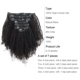 ABH AMAZINGBEAUTY HAIR Afro Coily Clip in Hair Extensions Real Human Hair 4B and 4C Double Wefts Remy Coily Clip ins for African Americans 120 Grams 7pcs 17 Clips, 1B Natural Black 14 Inch ABH AMAZINGBEAUTY HAIR Afro Coily Clip in Hair Extensions Real Human Hair 4B and 4C Double Wefts Remy Coily Clip ins for African Americans 120 Grams 7pcs 17 Clips, 1B Natural Black 14 Inch