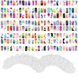 Custom Body Art Airbrush Nail Stencils - Design Series Set  14 Includes 20 Individual Nail Art Template Sheets with 16 Designs Each for a Total 320 Patterns