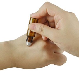 24PCS 5ml Amber Glass Roll-on Bottles Refillable Roller Bottle Vial Container Holder Pot Jar with Stainless Steel Roller Balls and Black Caps for Essential Oil Aromatherapy Perfumes Lip Gloss Balms 24PCS 5ml Amber Glass Roll-on Bottles Refillable Roller Bottle Vial Container Holder Pot Jar with Stainless Steel Roller Balls and Black Caps for Essential Oil Aromatherapy Perfumes Lip Gloss Balms