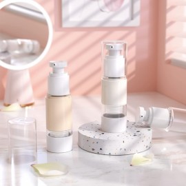 LONGWAY 1 Oz 30ml Clear Airless Cosmetic Cream Pump Bottle Travel Size Dispenser Refillable Containers/Foundation Travel Pump Bottle for Shampoo (Pack of 6) LONGWAY 1 Oz 30ml Clear Airless Cosmetic Cream Pump Bottle Travel Size Dispenser Refillable Containers/Foundation Travel Pump Bottle for Shampoo (Pack of 6)