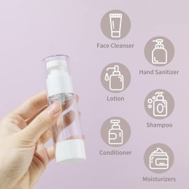 LONGWAY 1 Oz 30ml Clear Airless Cosmetic Cream Pump Bottle Travel Size Dispenser Refillable Containers/Foundation Travel Pump Bottle for Shampoo (Pack of 6) LONGWAY 1 Oz 30ml Clear Airless Cosmetic Cream Pump Bottle Travel Size Dispenser Refillable Containers/Foundation Travel Pump Bottle for Shampoo (Pack of 6)