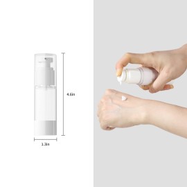 LONGWAY 1 Oz 30ml Clear Airless Cosmetic Cream Pump Bottle Travel Size Dispenser Refillable Containers/Foundation Travel Pump Bottle for Shampoo (Pack of 6) LONGWAY 1 Oz 30ml Clear Airless Cosmetic Cream Pump Bottle Travel Size Dispenser Refillable Containers/Foundation Travel Pump Bottle for Shampoo (Pack of 6)