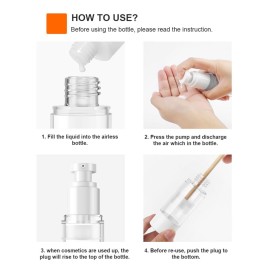 LONGWAY 1 Oz 30ml Clear Airless Cosmetic Cream Pump Bottle Travel Size Dispenser Refillable Containers/Foundation Travel Pump Bottle for Shampoo (Pack of 6) LONGWAY 1 Oz 30ml Clear Airless Cosmetic Cream Pump Bottle Travel Size Dispenser Refillable Containers/Foundation Travel Pump Bottle for Shampoo (Pack of 6)