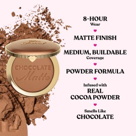 Too Faced Chocolate Soleil Matte Bronzer | Long Lasting + Cruelty Free, 0.28 Ounce, Chocolate Soleil