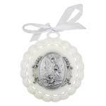 Guardian Angel Crib Medal (White)