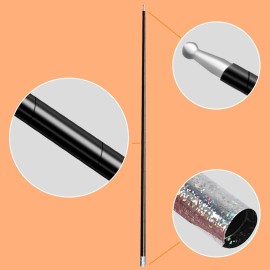 OUERMAMA Black Magic Cane Metal Appearing Cane with Video Tutorial and Free Gloves, Pocket Staff Magic Tricks