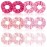 Satin Scrunchies Set of 12 - Elastic Silk Bubble for Girls, Pink Hair Accessories and Valentine\'s Day Gifts