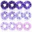 Cubaco 12 Pieces Satin Hair Scrunchies Elastic Hair Bobbles Scrunchy Hair Ties Ponytail Holder Hair Ties, Purple Lovers