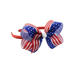BinaryABC 4th of July Headband,American Flag Bow Headband,Patriotic Headband,Memorial Day Independence Day Party Decorations,2Pcs