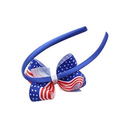 BinaryABC 4th of July Headband,American Flag Bow Headband,Patriotic Headband,Memorial Day Independence Day Party Decorations,2Pcs
