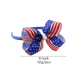 BinaryABC 4th of July Headband,American Flag Bow Headband,Patriotic Headband,Memorial Day Independence Day Party Decorations,2Pcs