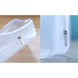 Pangda 5 Pack Clear PVC Zippered Toiletry Carry Pouch Portable Cosmetic Makeup Bag for Vacation, Bathroom and Organizing (Small, White) Pangda 5 Pack Clear PVC Zippered Toiletry Carry Pouch Portable Cosmetic Makeup Bag for Vacation, Bathroom and Organizing (Small, White)