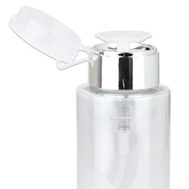 7oz Push Down Pump Dispenser Flip Top Cap Refillable Empty Bottle -Color: Silver - Lockable Travel Cosmetic Packaging Empty Bottle for Nail Polish Manicure 7oz Push Down Pump Dispenser Flip Top Cap Refillable Empty Bottle -Color: Silver - Lockable Travel Cosmetic Packaging Empty Bottle for Nail Polish Manicure