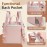 miss fong Pink Small Diaper Bag Mini Diaper Bag, Leather Diaper Bag Backpack Mini Backpack with 14 Pockets Insulated Pockets & Shoulder Straps