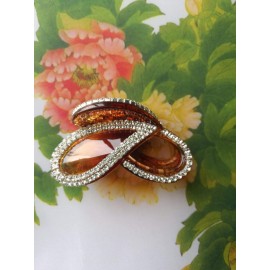 Women Simple Exquisite Acrylic Rhinestones Large Fancy Hair Claw Clip - Elegant Butterfly Jaw Clips Hairpin for Thick Hair (Brown)