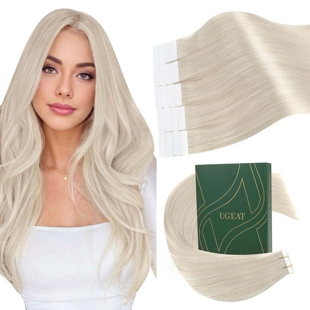 Ugeat 22 Inch Remy Tape in Extensions Human Hair Platinum Blonde Human Hair Tape in Extensions Platinum Blonde Natural Hairstyles for Women Everyday Wear 20Pcs 50G Ugeat 22 Inch Remy Tape in Extensions Human Hair Platinum Blonde Human Hair Tape in Extensions Platinum Blonde Natural Hairstyles for Women Everyday Wear 20Pcs 50G