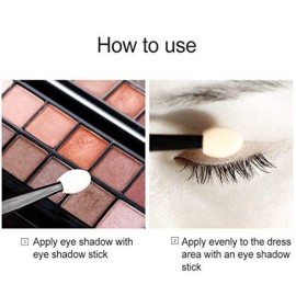 Amariver 200 Pack Disposable Eyeshadow Brush Sponge Tipped Oval Makeup Tool Dual Sides Eyeshadow Brush Comestic Applicator for Girls Lady Women Daily Beauty(Black)