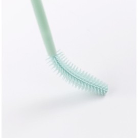 BIHRTC Pack of 100 One-Off Disposable Silicone Eyelash Mascara Brushes Wands Applicator Eyebrow Brush Makeup Tool Kit Set (Tower Shape - Light Green)