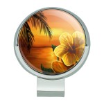 GRAPHICS & MORE Beach Sunset Hibiscus Flower Hawaiian Golf Hat Clip with Magnetic Ball Marker