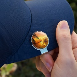 GRAPHICS & MORE Beach Sunset Hibiscus Flower Hawaiian Golf Hat Clip with Magnetic Ball Marker