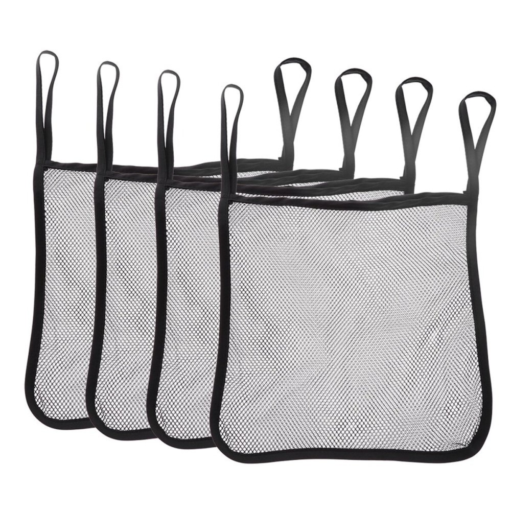 4Pcs Baby Stroller Bag,Oxford Hanging Mesh Stroller Bags Net Organizer 11.8x12.5(Black)