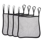 4Pcs Baby Stroller Bag,Oxford Hanging Mesh Stroller Bags Net Organizer 11.8x12.5(Black)