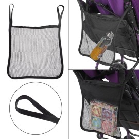 4Pcs Baby Stroller Bag,Oxford Hanging Mesh Stroller Bags Net Organizer 11.8x12.5(Black)