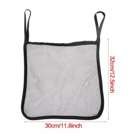 4Pcs Baby Stroller Bag,Oxford Hanging Mesh Stroller Bags Net Organizer 11.8x12.5(Black)