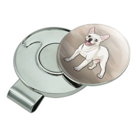 GRAPHICS & MORE French Bulldog Smiling Pet Dog Golf Hat Clip with Magnetic Ball Marker