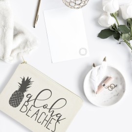 The Cotton & Canvas Co. Aloha Beaches Beach Cosmetic Bag and Travel Make Up Pouch The Cotton & Canvas Co. Aloha Beaches Beach Cosmetic Bag and Travel Make Up Pouch