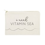 The Cotton & Canvas Co. I Need Vitamin Sea Beach Cosmetic Bag and Travel Make Up Pouch