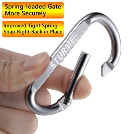 STURME 20pcs 2.7 Carabiner Clip Durable Carabeaner Hooks Small Carabiner D Clip