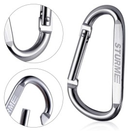 STURME 20pcs 2.7 Carabiner Clip Durable Carabeaner Hooks Small Carabiner D Clip