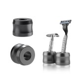 Linkidea 2 Pack Safety Razor Stand, Opening Dia 0.7 (18.5mm) Men Shaving Stand for Bathroom Countertop Compatible with Gillette SkinGuard (Dark Grey)