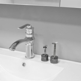 Linkidea 2 Pack Safety Razor Stand, Opening Dia 0.7 (18.5mm) Men Shaving Stand for Bathroom Countertop Compatible with Gillette SkinGuard (Dark Grey)