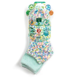 Earth Therapeutics Aloe Vera Socks - Infused w/Aloe Vera & Vitamin E - Helps Dry Feet, Calluses, Dead Skin - Use w/Lotion - Green/Confetti - 2 Pairs Earth Therapeutics Aloe Vera Socks - Infused w/Aloe Vera & Vitamin E - Helps Dry Feet, Calluses, Dead Skin - Use w/Lotion - Green/Confetti - 2 Pairs