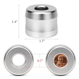 Linkidea 2 Pack Safety Razor Stand, Opening Dia 0.7 (18.5mm) Men\'s Shaving Stand for Bathroom Countertops, Compatible with Gillette Mach 3 (Silver)