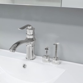 Linkidea 2 Pack Safety Razor Stand, Opening Dia 0.7 (18.5mm) Men\'s Shaving Stand for Bathroom Countertops, Compatible with Gillette Mach 3 (Silver)