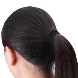 Senkary 50 Pieces Large Hair Ties Elastic Seamless Ponytail Holders Hair Bands for Thick Heavy and Curly Hair, 2 Inch, Black