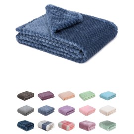 Fuzzy Blanket or Fluffy Blanket for Baby, Soft Warm Cozy Coral Fleece Toddler, Infant or Newborn Receiving Blanket for Crib, Stroller, Travel, Decorative (28Wx40L, XS-Smoked Blue)