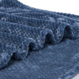 Fuzzy Blanket or Fluffy Blanket for Baby, Soft Warm Cozy Coral Fleece Toddler, Infant or Newborn Receiving Blanket for Crib, Stroller, Travel, Decorative (28Wx40L, XS-Smoked Blue)
