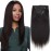 ABH AmazingBeauty Hair Yaki Straight Clip Ins Remy Human Hair Extensions for Black Women Natural Black Light Yaki Clip ins 7 Pieces 120 Gram Per Set, 12 Inch