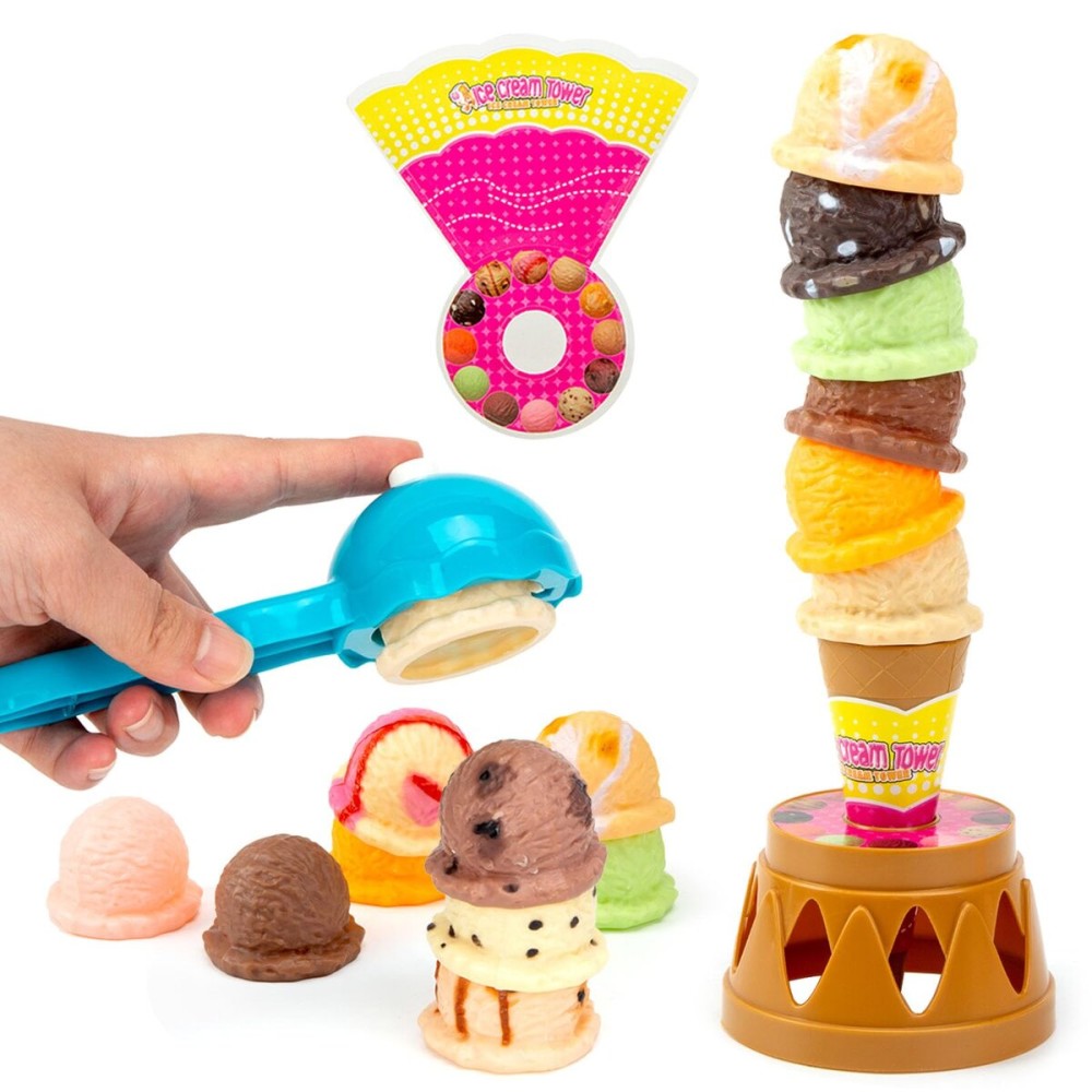 BigOtters Ice Cream Game, Sweet Treats Ice Cream Tower Balancing Game, Pretend Play Food for Kids Birthday Gift