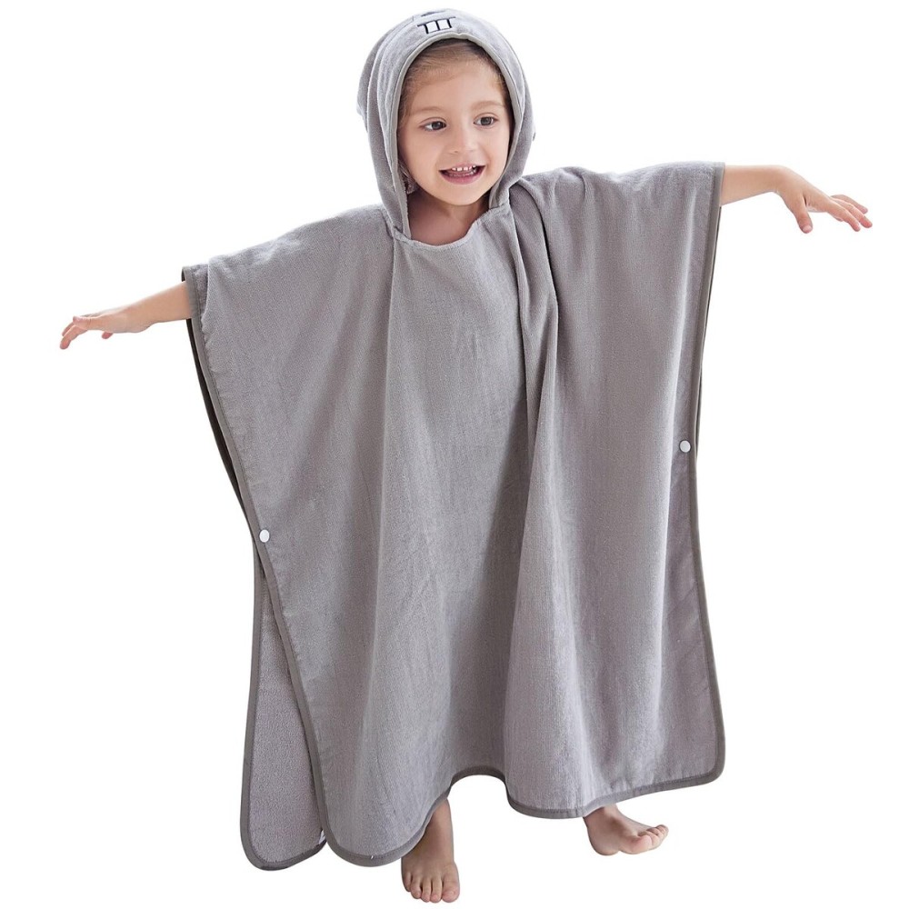 MICHLEY Hooded Baby Towel Unisex Beach Bath Poncho, Soft Cotton Animal Kids Bathrobe for 2-6 Years, 27.5X 27.5(Mouse)
