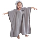MICHLEY Hooded Baby Towel Unisex Beach Bath Poncho, Soft Cotton Animal Kids Bathrobe for 2-6 Years, 27.5X 27.5(Mouse)