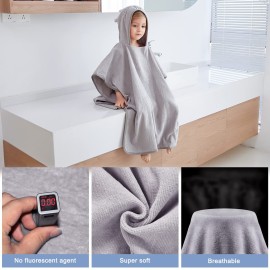 MICHLEY Hooded Baby Towel Unisex Beach Bath Poncho, Soft Cotton Animal Kids Bathrobe for 2-6 Years, 27.5X 27.5(Mouse)